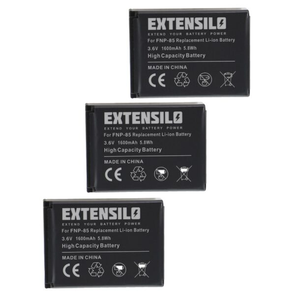 3x Bateria Extensilo para Aiptek NP170, CB-170, 1600mAh, 3.6V, Li-Ion