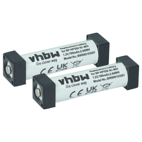 Bateria vhbw para Auscultadores sem fios Sony MDR-IF140, MDR-RF800R 700 mAh 1.2 V NiMH (2x)
