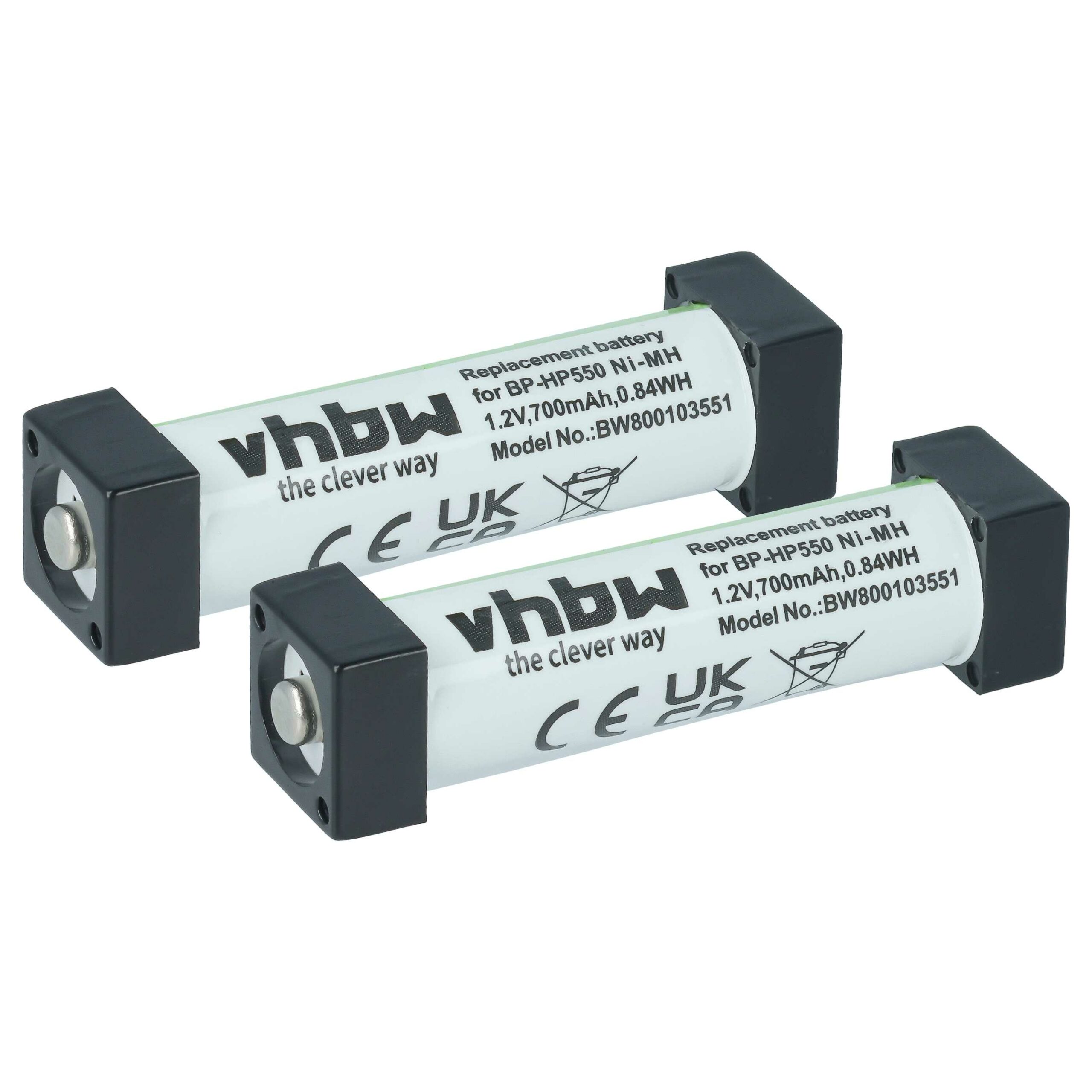 Bateria vhbw para Auscultadores sem fios Sony MDR-IF140, MDR-RF800R 700 mAh 1.2 V NiMH (2x)