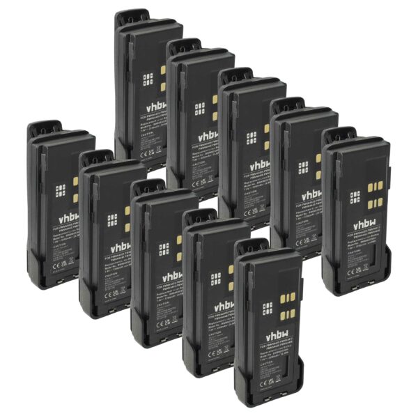 Pack 10x Baterias vhbw Li-Ion 3350 mAh 7.4 V para Rádios Motorola PMNN4409