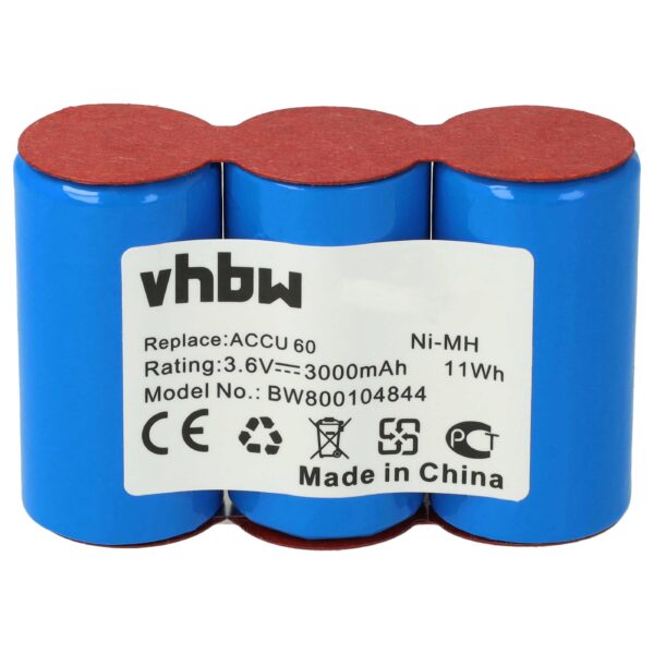 Bateria vhbw para Gardena Accu45, Accu60 - 3000 mAh 3.6 V NiMH