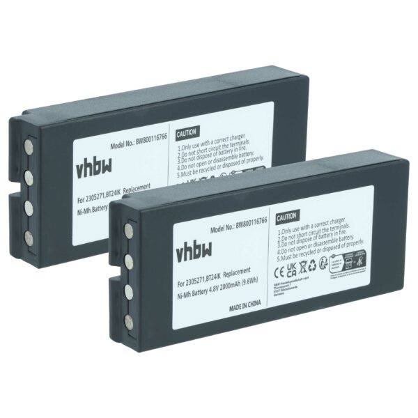 2x Bateria de Substituição para Danfoss 2305271, Comando Remoto BT24IK - 2000 mAh