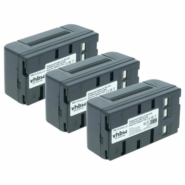 Pack de 3 Baterias vhbw para JVC BN-V22U, BN-V20, BN-V25, BN-V24U - 4000mAh, 6V, NiMH