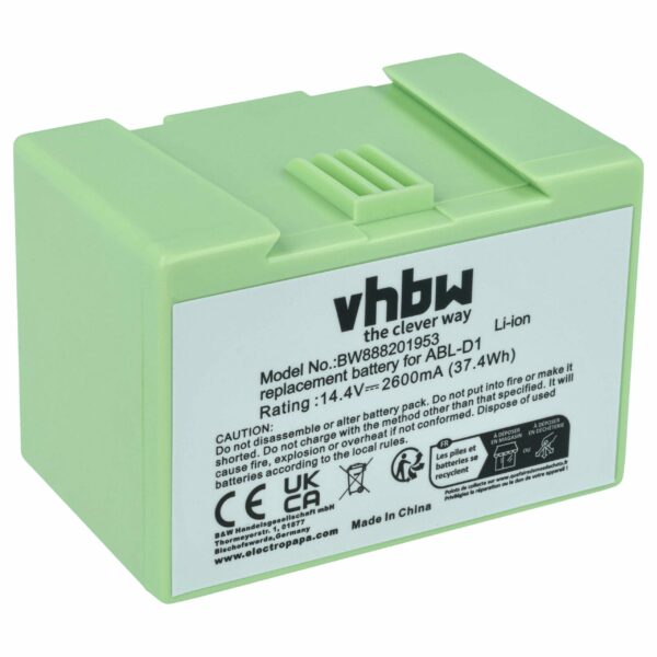 Bateria vhbw para iRobot Roomba e5, e6, i3, i5, i7, i8, J7 - 2600mAh, 14.4V, Li-Ion