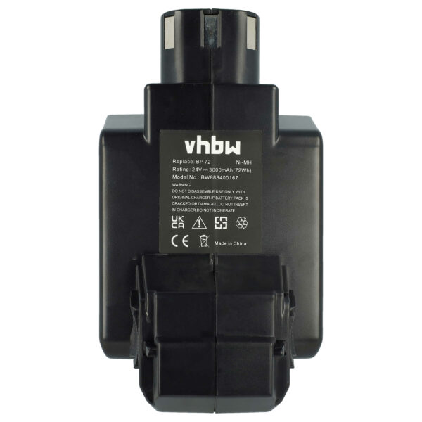 Bateria vhbw para ferramenta elétrica Hilti BP72, BP60, 331530, BP40 - 3000 mAh, 24 V, NiMH