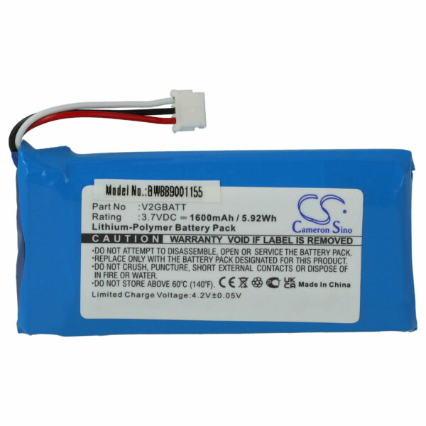Bateria vhbw para Treinador SportDog V2GBATT - 1600 mAh 3.7 V Li-polymer