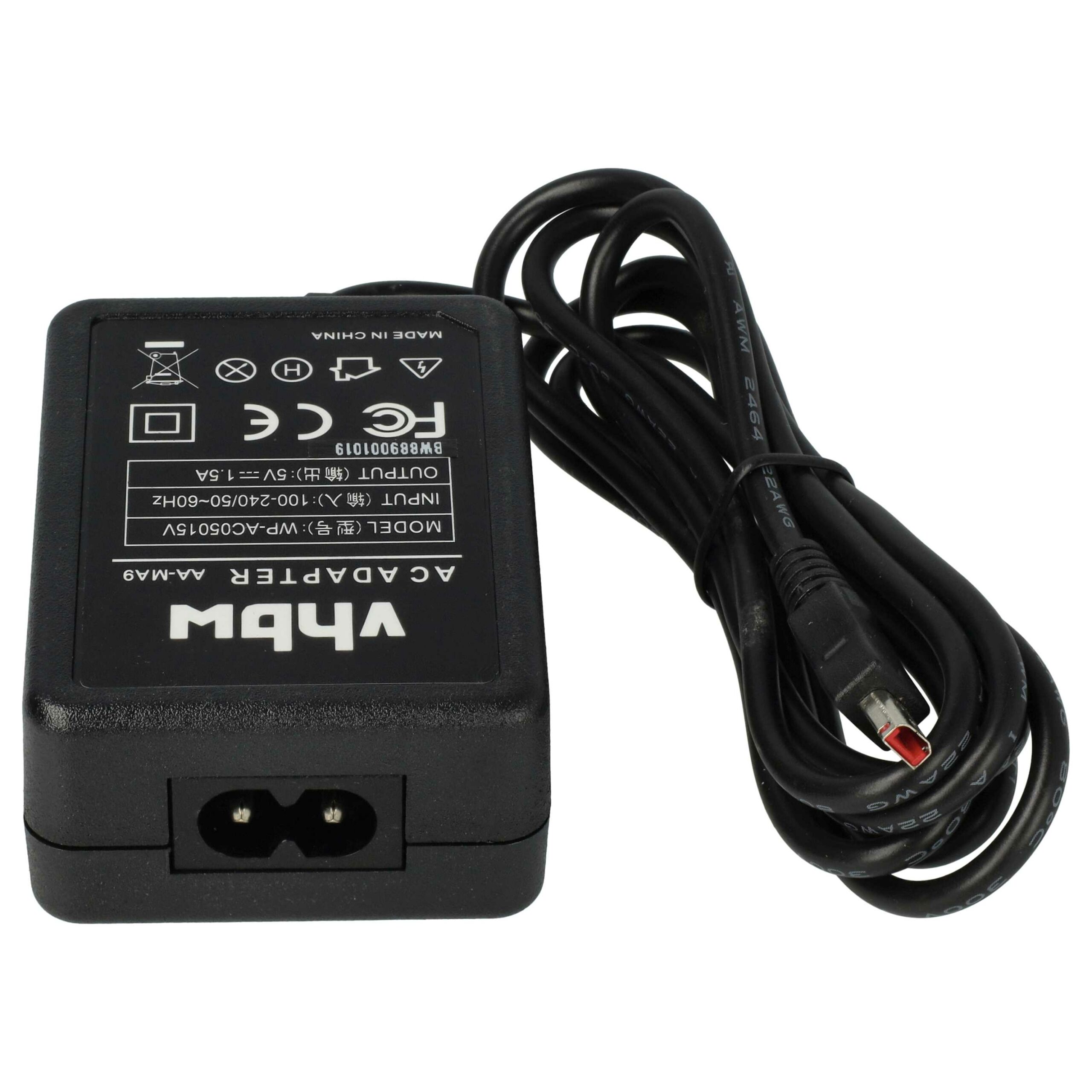 Adaptador de Alimentação vhbw Substituição AA-MA9 para Câmaras - 2 m, 5 V 1.5 A - Image 4