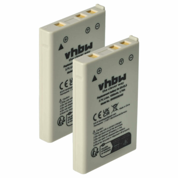 2x Bateria Compatível Nikon EN-EL5 - 1000mAh, 3.6V, Li-Ion vhbw