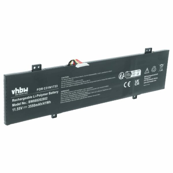 Bateria vhbw para Asus (0B200-02970000, C31N1733) - 3550 mAh 11.55 V Li-polímero