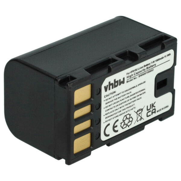 Bateria vhbw para Câmaras JVC BN-VF823, BN-VF815, BN-VF808 - 1400 mAh 7.2V Li-Ion