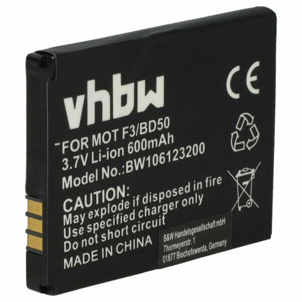 Bateria vhbw para Telefones Motorola/AVM DECT - 600 mAh 3.7V Li-Ion