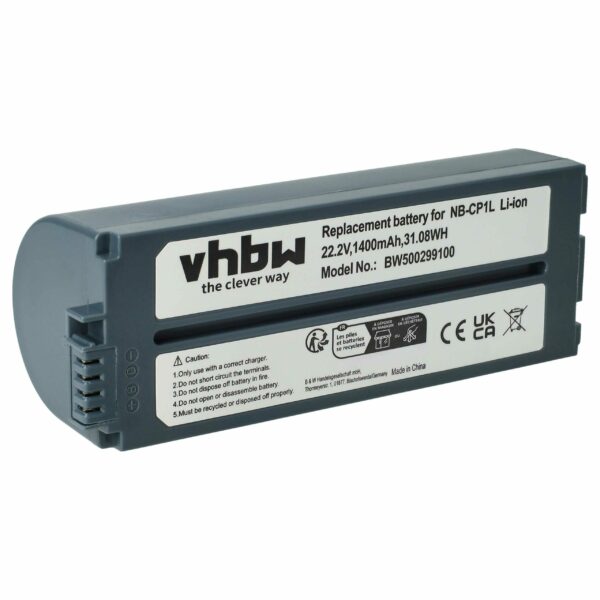 Bateria vhbw para Impressora Canon Selphy - 1400 mAh 22.2 V Li-Ion