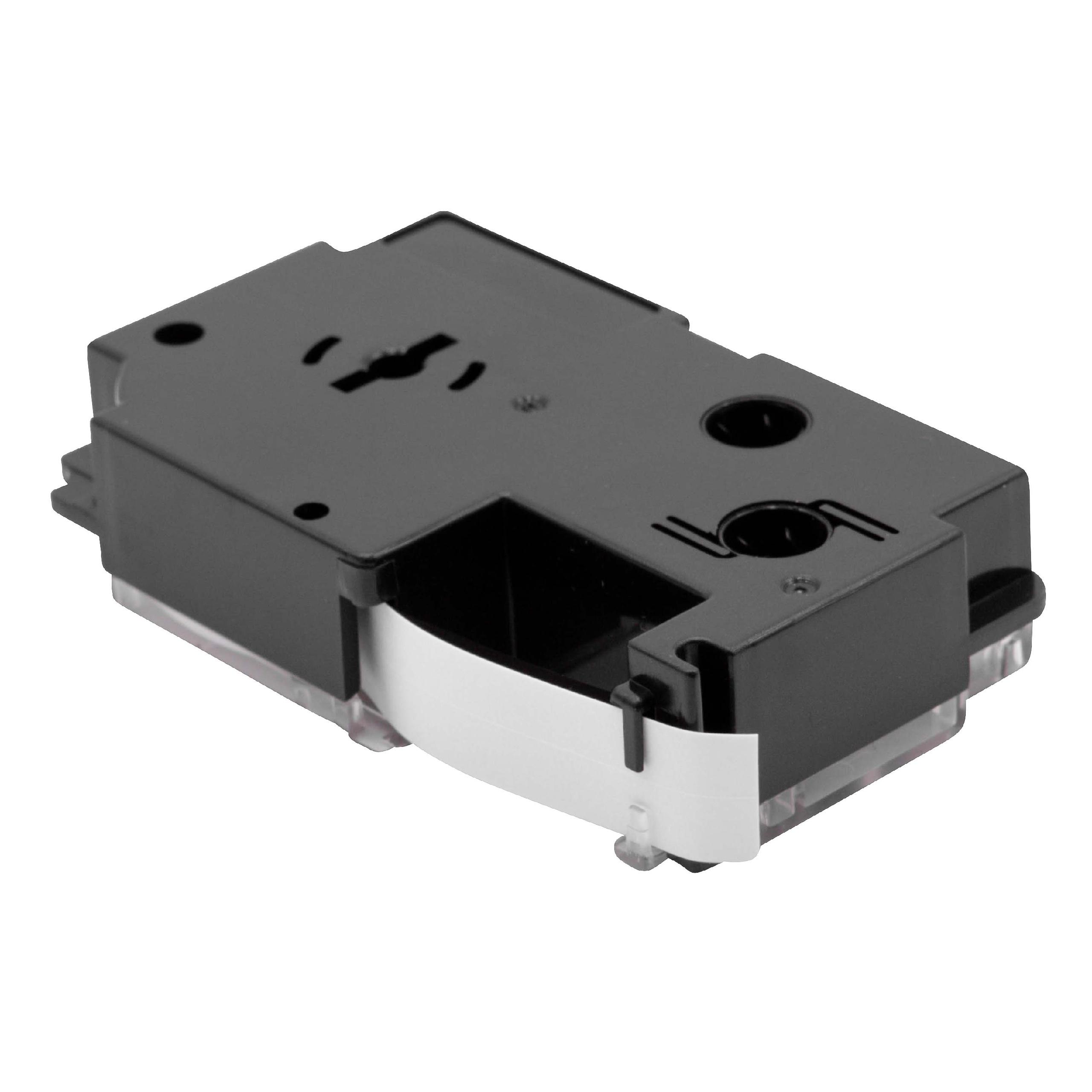 Fita para Impressora de Etiquetas vhbw substitui Casio XR-12GWE - 12 mm Preto sobre Branco - Image 2