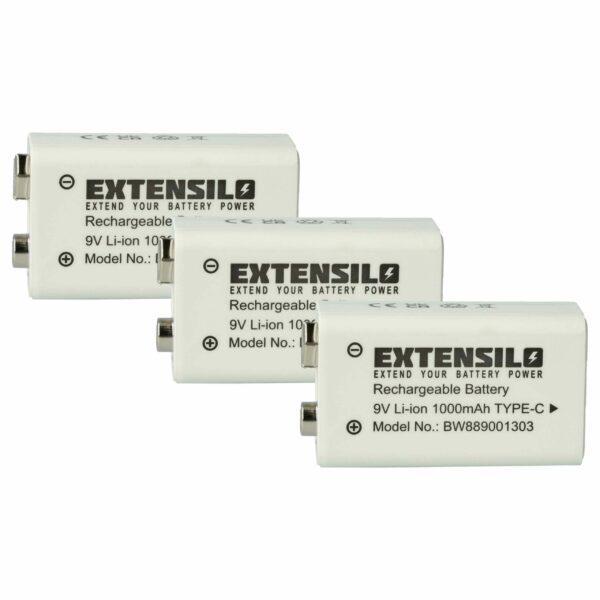 Bateria 9V Li-Ion EXTENSILO 1 Ah - Substituição BATV13 para Sistemas de Alarme Daitem