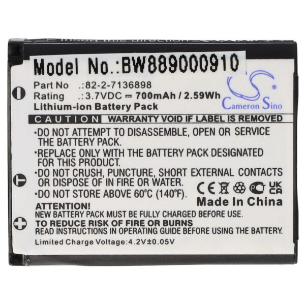 Bateria vhbw para Auscultadores Sem Fios SteelSeries 82-2-7136898 700 mAh 3.7 V Li-Ion