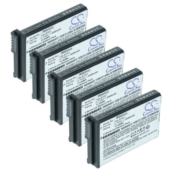 Bateria vhbw 5x compatível com Honeywell 60S-BATT-1, 70e-BTEC, BAT-EXTENDED-01 - 3200mAh, 3.7V