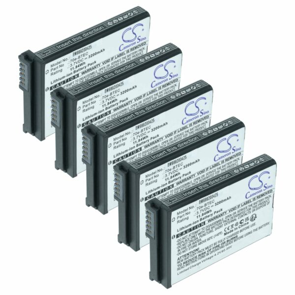 Bateria vhbw 5x compatível com Honeywell 60S-BATT-1, 70e-BTEC, BAT-EXTENDED-01 - 3200mAh, 3.7V