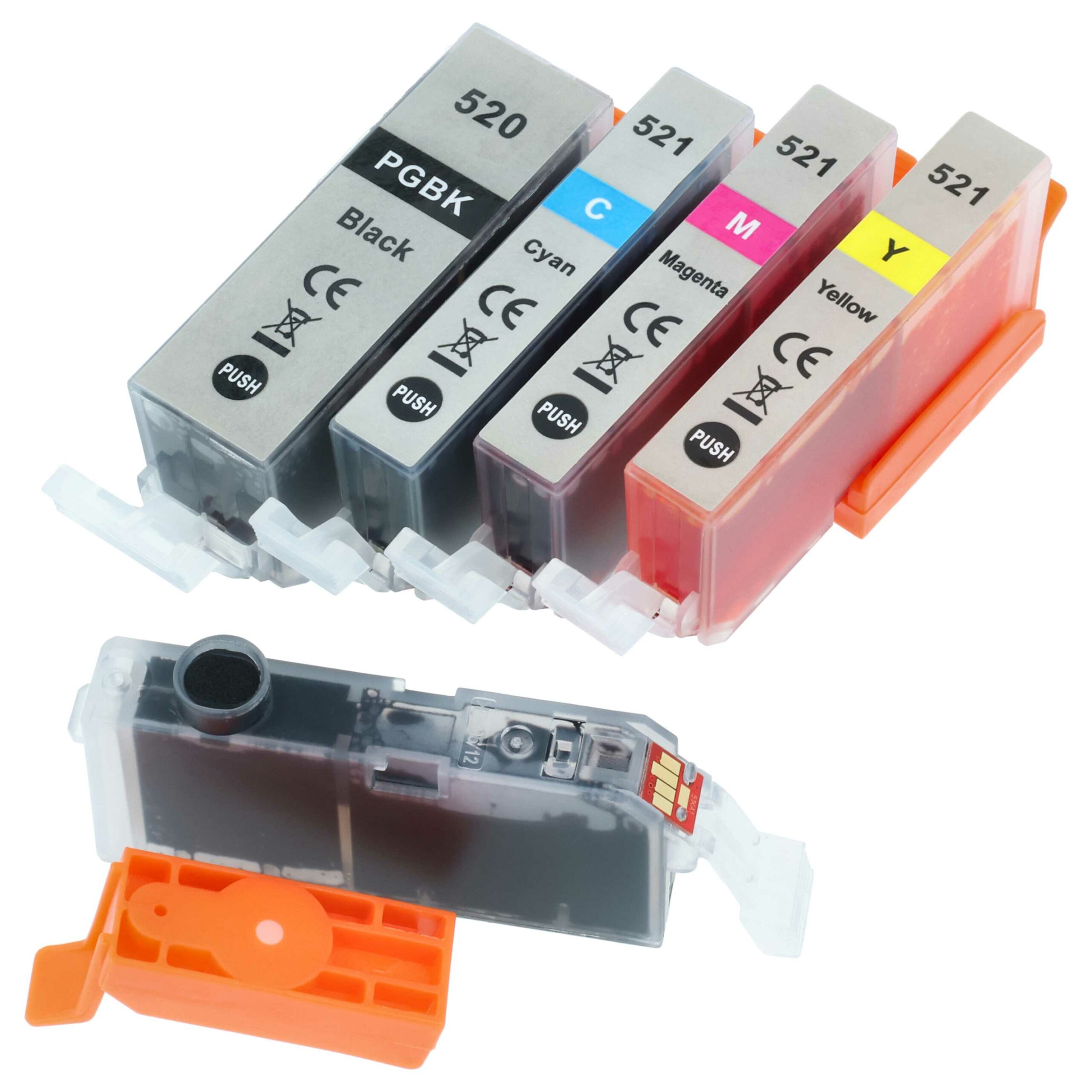 Cli Computing 5 Cartuchos de Tinta vhbw compatíveis com Canon CLI-521BK, CLI-521C ...