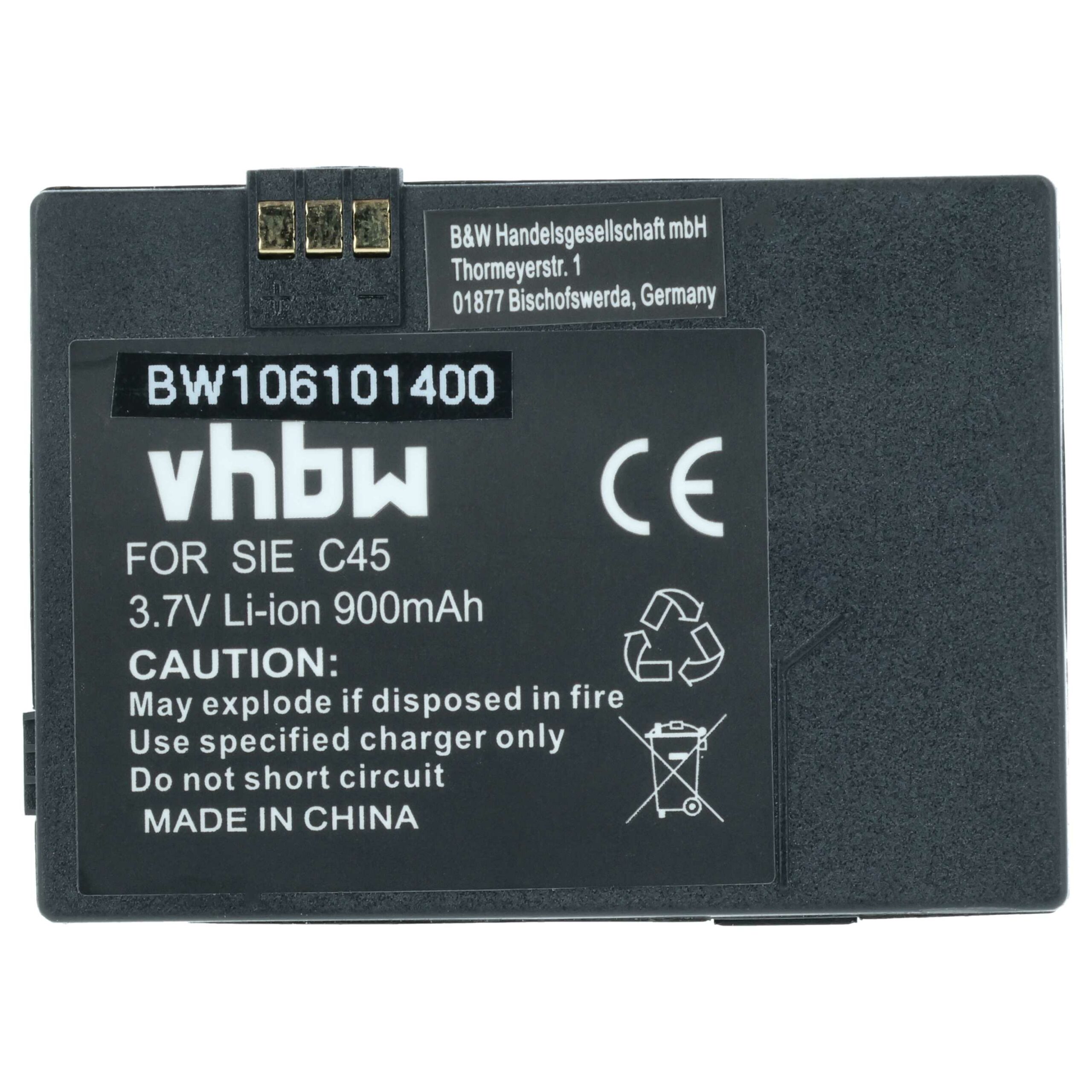 Bateria para Telemóvel Siemens V30145-K1310-X213 - 900 mAh 3.7 V Li-Ion vhbw - Image 3