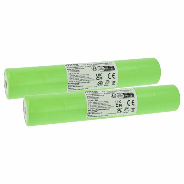 Bateria vhbw 2x 5000 mAh 6V NiMH para Lanternas Ericsson, GE, Maglite, Streamlight