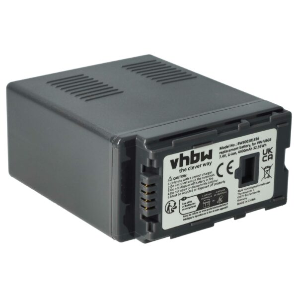 Bateria de Substituição para Câmara Panasonic VW-VBG6 - 4400 mAh 7.4 V Li-Ion vhbw
