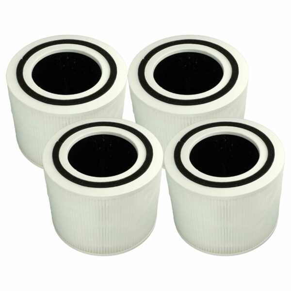 4x Filtros de Substituição para Levoit 817915027073 - Pré-filtro em Nylon + HEPA + Carvão Ativado