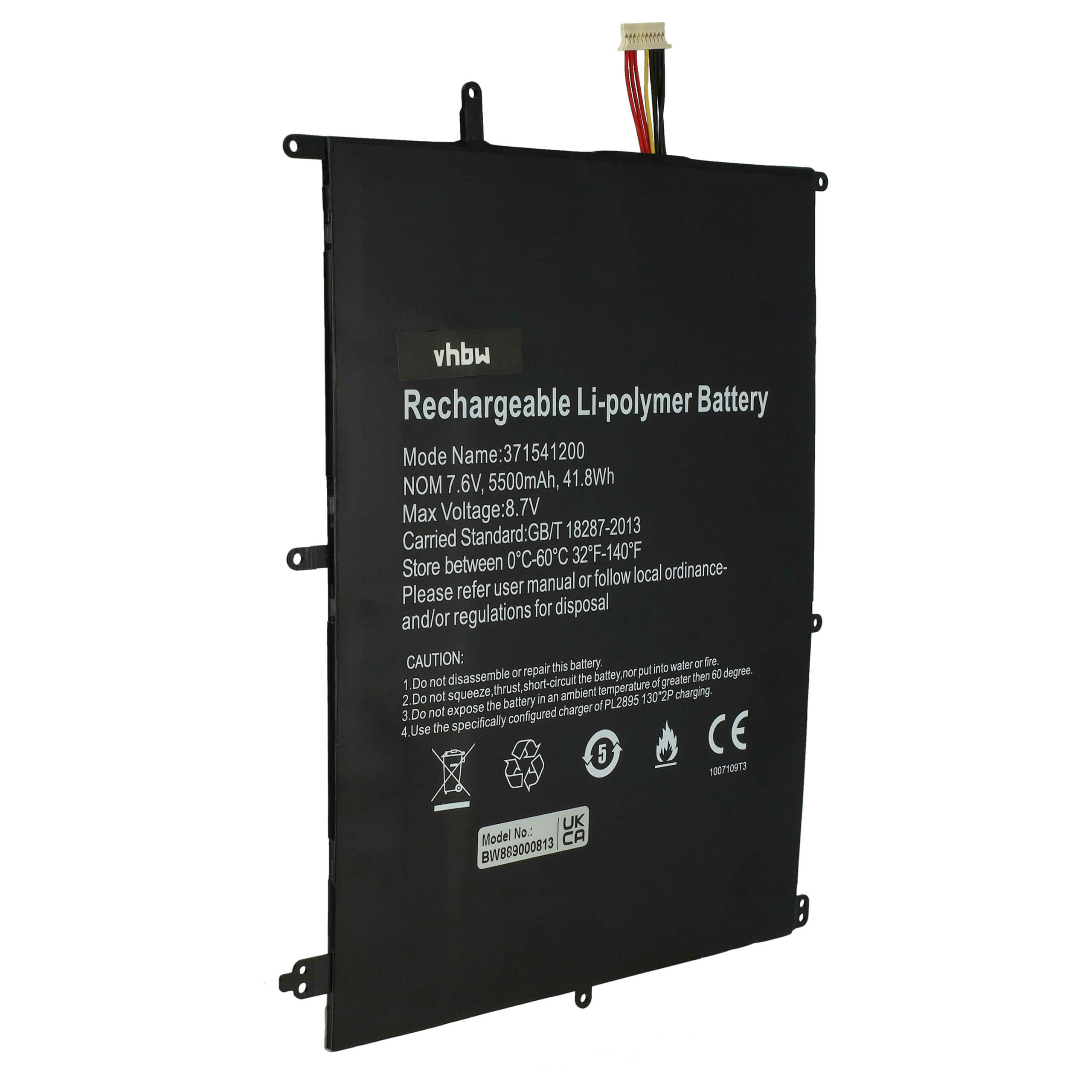 Bateria vhbw para Trekstor A146 - 5500 mAh 7.6 V Li-polymer - Image 3