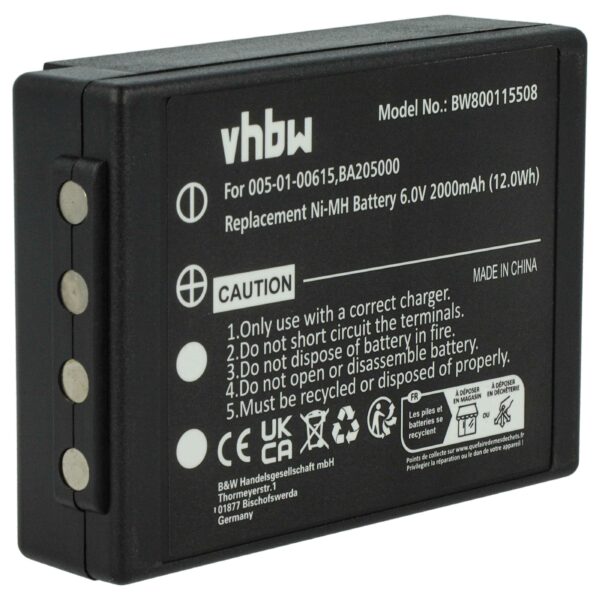 Bateria vhbw para Controlo Remoto HBC 005-01-00615, BA205000 2000 mAh