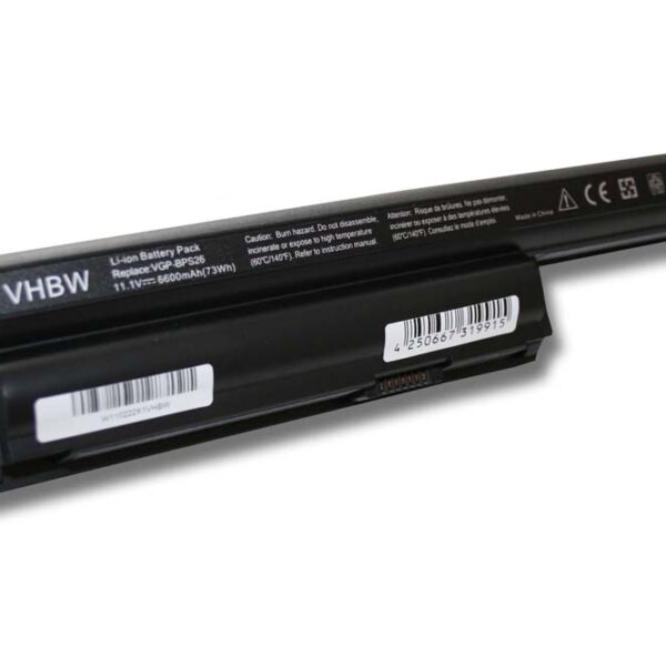 Bateria para Portátil vhbw para Sony VGP-BPS26, VGP-BPS26A 6600 mAh 10.8 V