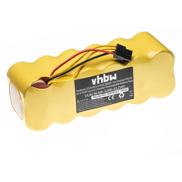 Bateria vhbw 3000mAh 14.4V NiMH para Ariete AT5186005100, Profimaster e outros robôs de limpeza