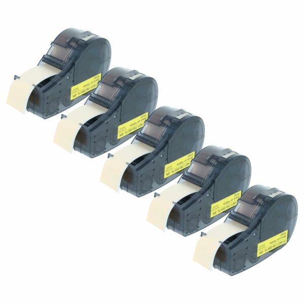 5x Fita de Etiquetas compatível com Brady M21-750-595-YL - 19,05 mm Preto em Amarelo