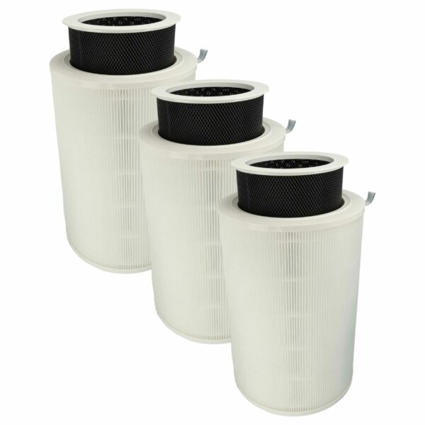 Pack 3x Filtros de Substituição vhbw para Purificadores Xiaomi e Trebs - Pré-Filtro + HEPA + Carvão Ativado