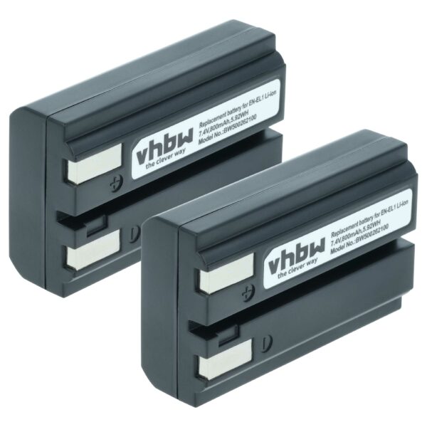 2x Bateria vhbw substitui Minolta NP-800 - 800mAh, 7.2V