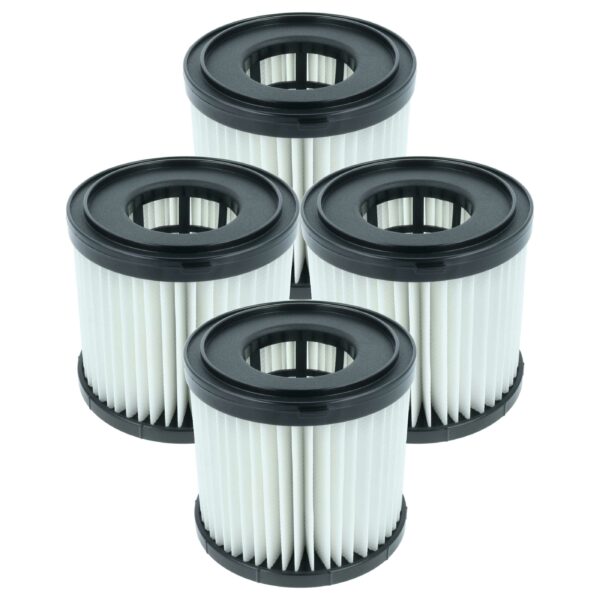 4x Filtro de Cartucho vhbw compatível com Hart HAVF01 para Aspirador Ryobi, preto/branco