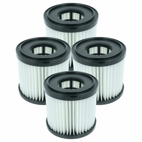 4x Filtro de Cartucho vhbw compatível com Hart HAVF01 para Aspirador Ryobi, preto/branco