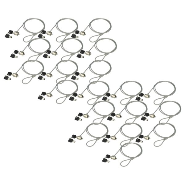 Conjunto de 20 Fechos de Segurança Kensington para Portátil com Cabo 1,2 m e Chaves