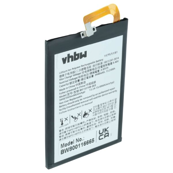 Bateria vhbw para telemóvel substitui BlackBerry BAT63108-003 3400 mAh 3.85 V