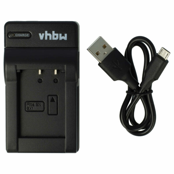 Carregador USB-C com Cabo para Baterias Sony e Hasselblad - vhbw 0.5 A