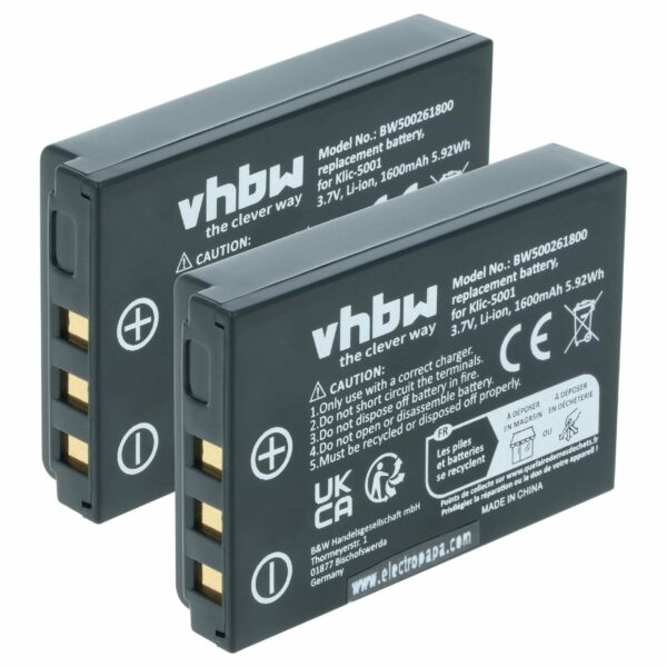 2x Bateria vhbw substitui Icom BP-243 - 1600mAh, 3.6V, Li-Ion