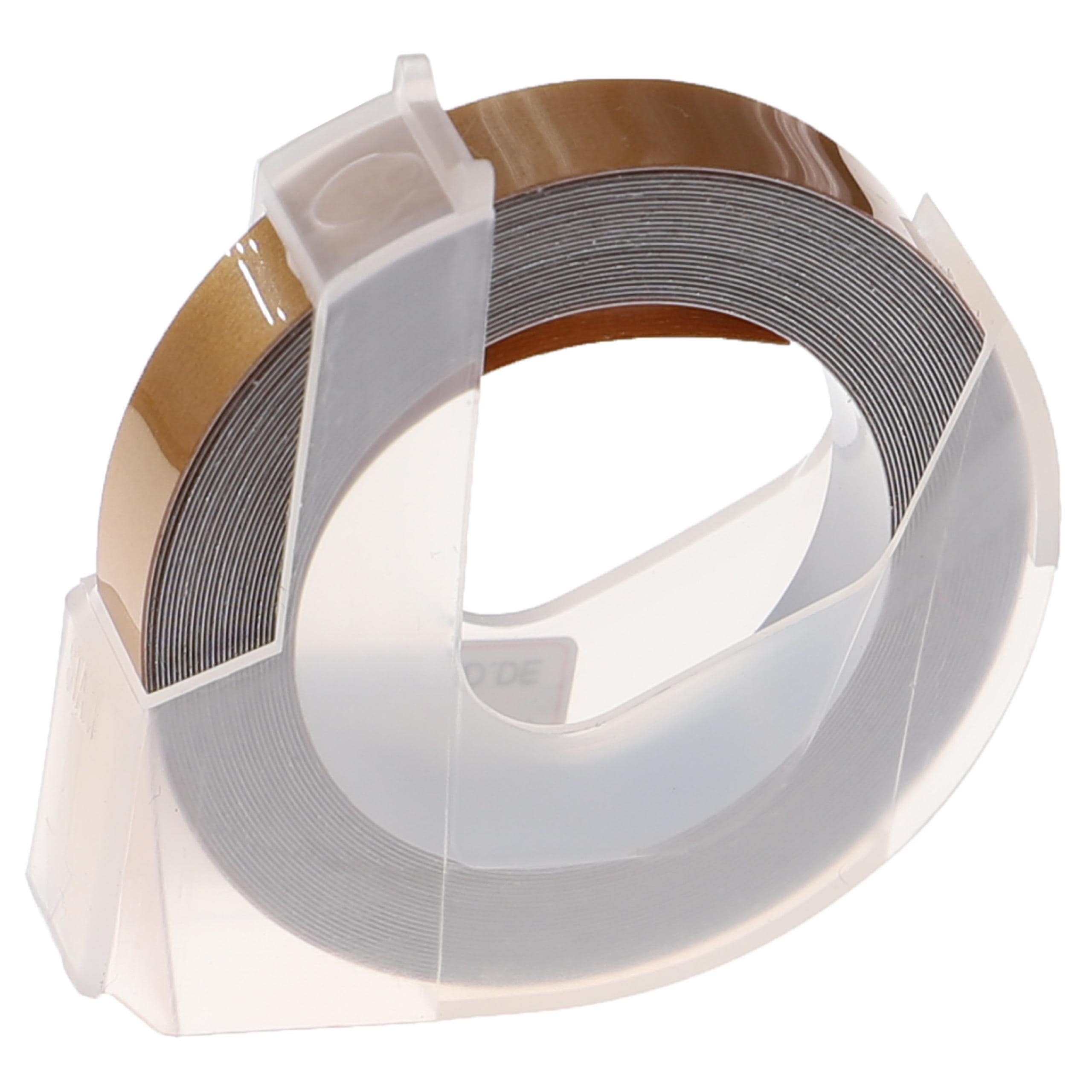Pack 5x Fita de Etiquetas 3D vhbw compatível com Dymo 0898140 - 9 mm Branco sobre Ouro - Image 3