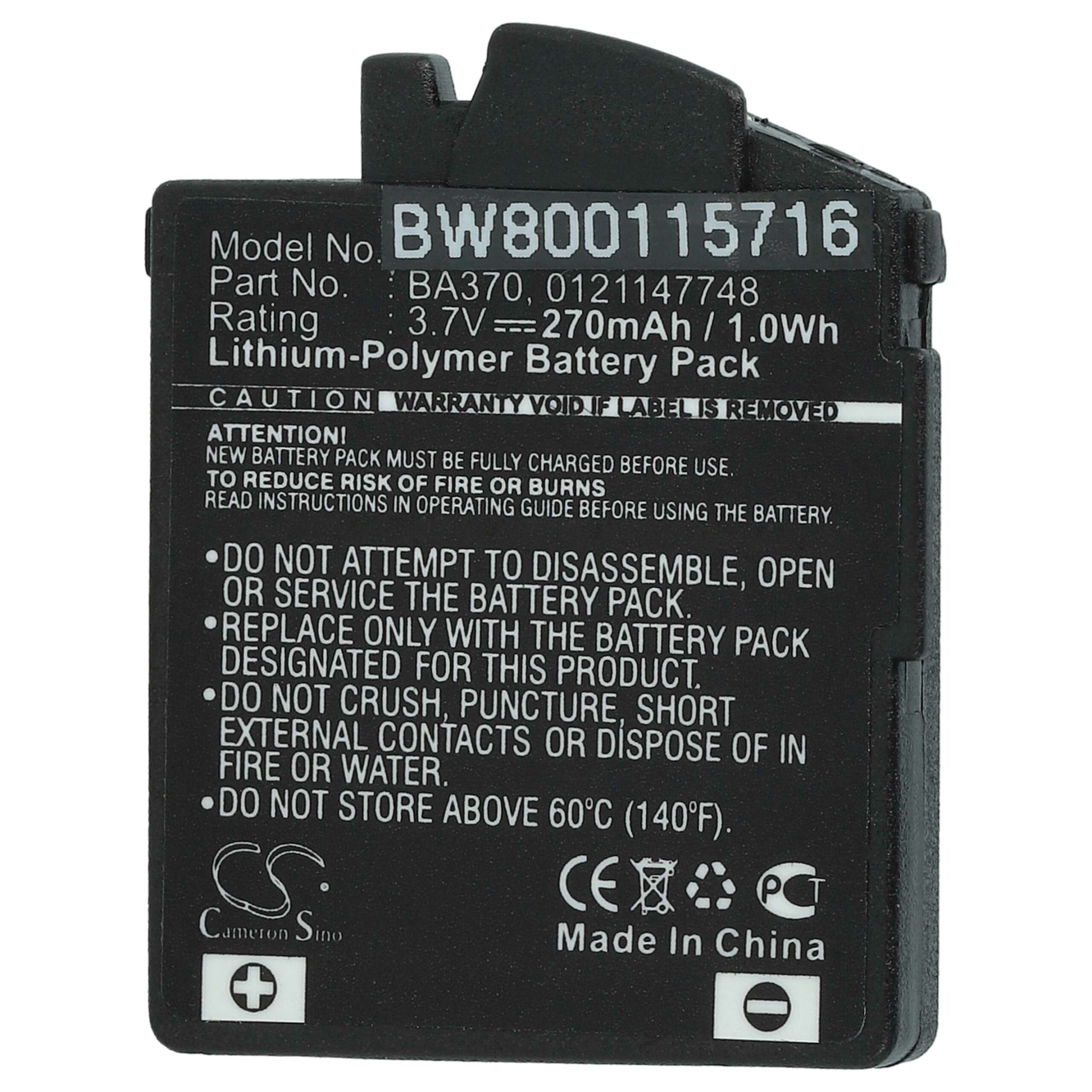 Bateria vhbw para Sennheiser 0121147748 / BA370 270 mAh 3.7 V (2x) - Image 3