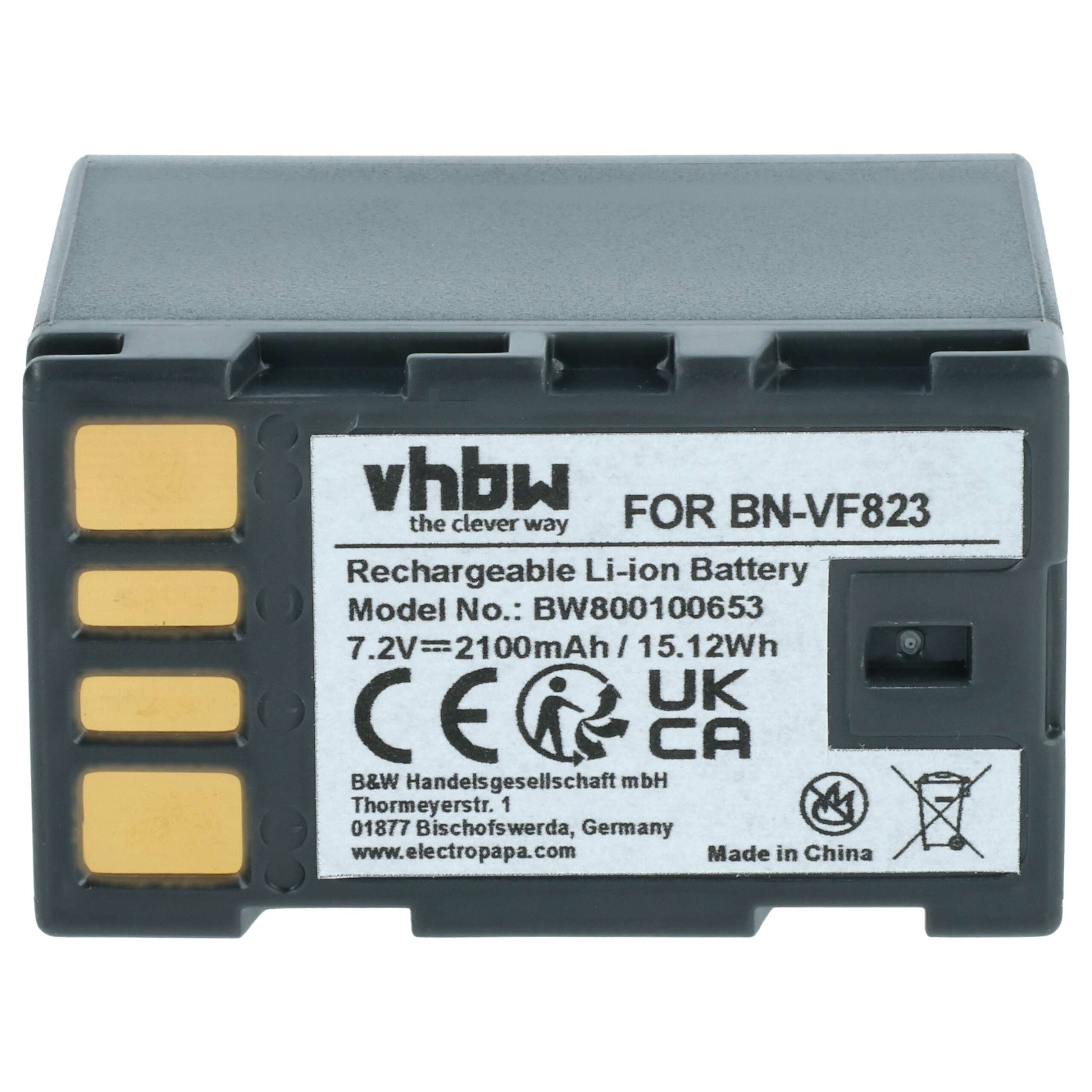 Bateria de Videogâmara vhbw para JVC BN-VF823, BN-VF808, BN-VF815 - 2100 mAh 7.2 V Li-Ion - Image 3