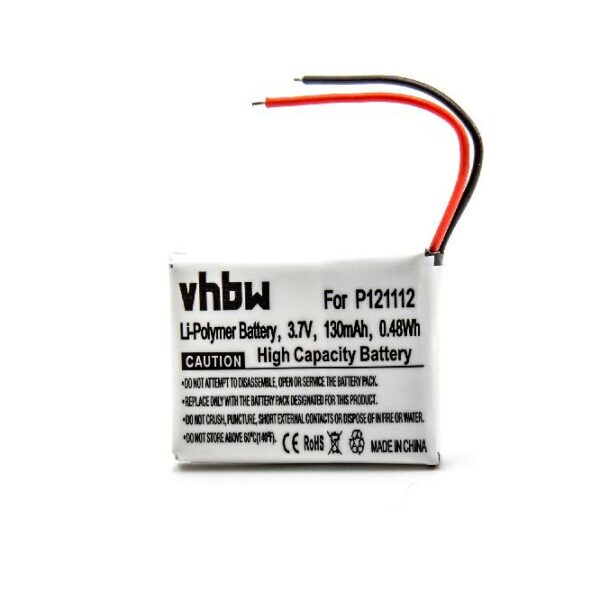 Bateria vhbw para Smartwatch Pebble P121112 - 130 mAh 3.7 V Li-polímero