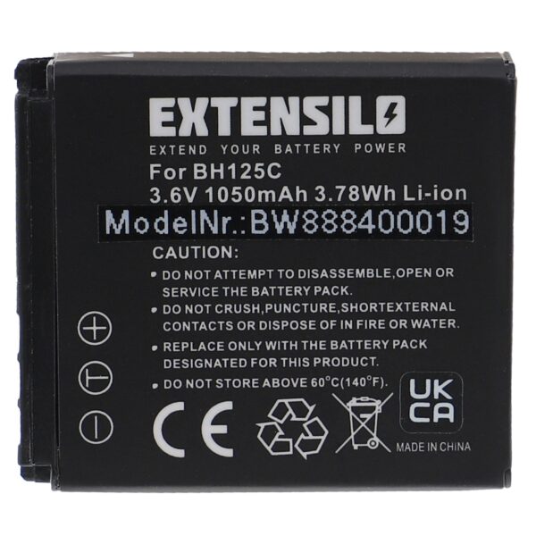 Bateria EXTENSILO compatível com Kodak LB-080 - 1050mAh, 3.6V, Li-Ion