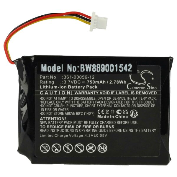 Bateria vhbw para GPS Garmin 361-00056-12 - 750mAh, 3.7V