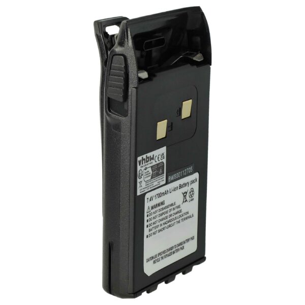 Bateria para Rádio vhbw BLO-004, BLO-007, BLO-001 - 1700 mAh 7.4 V Li-Ion com Clip de Cintura