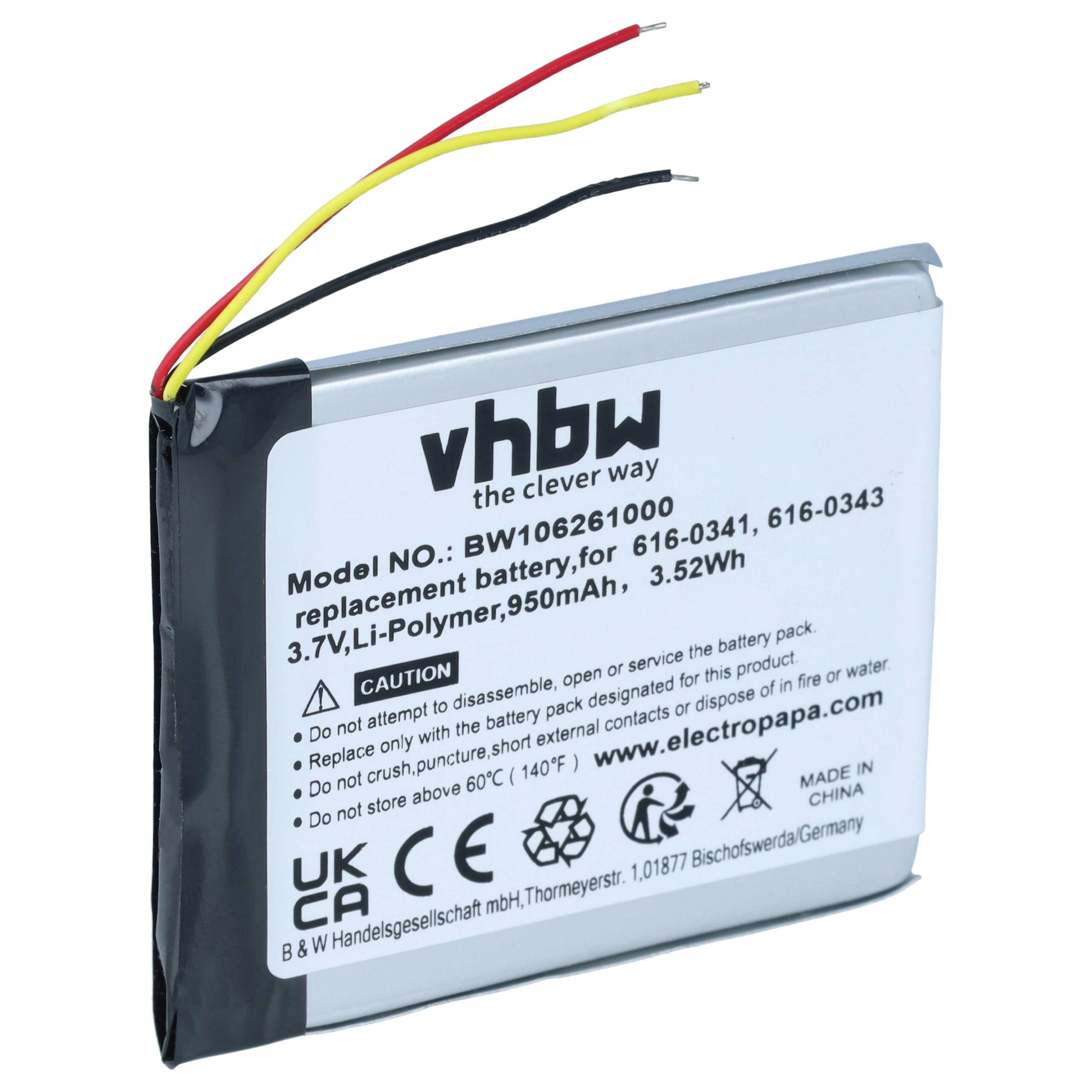 Bateria vhbw para leitor MP3 Apple iPod Touch 950 mAh 3.7 V Li-polymer