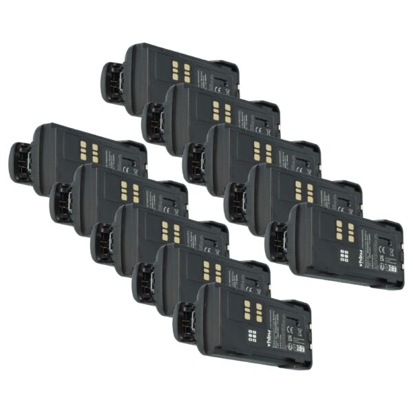 Lote de 10 Baterias vhbw para Rádio Motorola PMNN4415, PMNN4415AR - 1800 mAh 7.4 V Li-Ion + Mola de Cinto