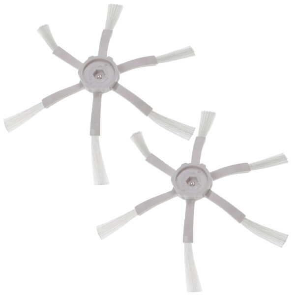 2x Escovas Laterais para Xiaomi, Xiaowa, Roborock S5 Max e outros Robôs Aspiradores - 6 braços, brancas