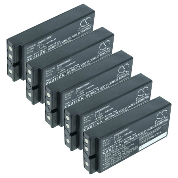 5x Bateria de Substituição vhbw para Danfoss 2303696, Telecomando BT12 - 2000 mAh